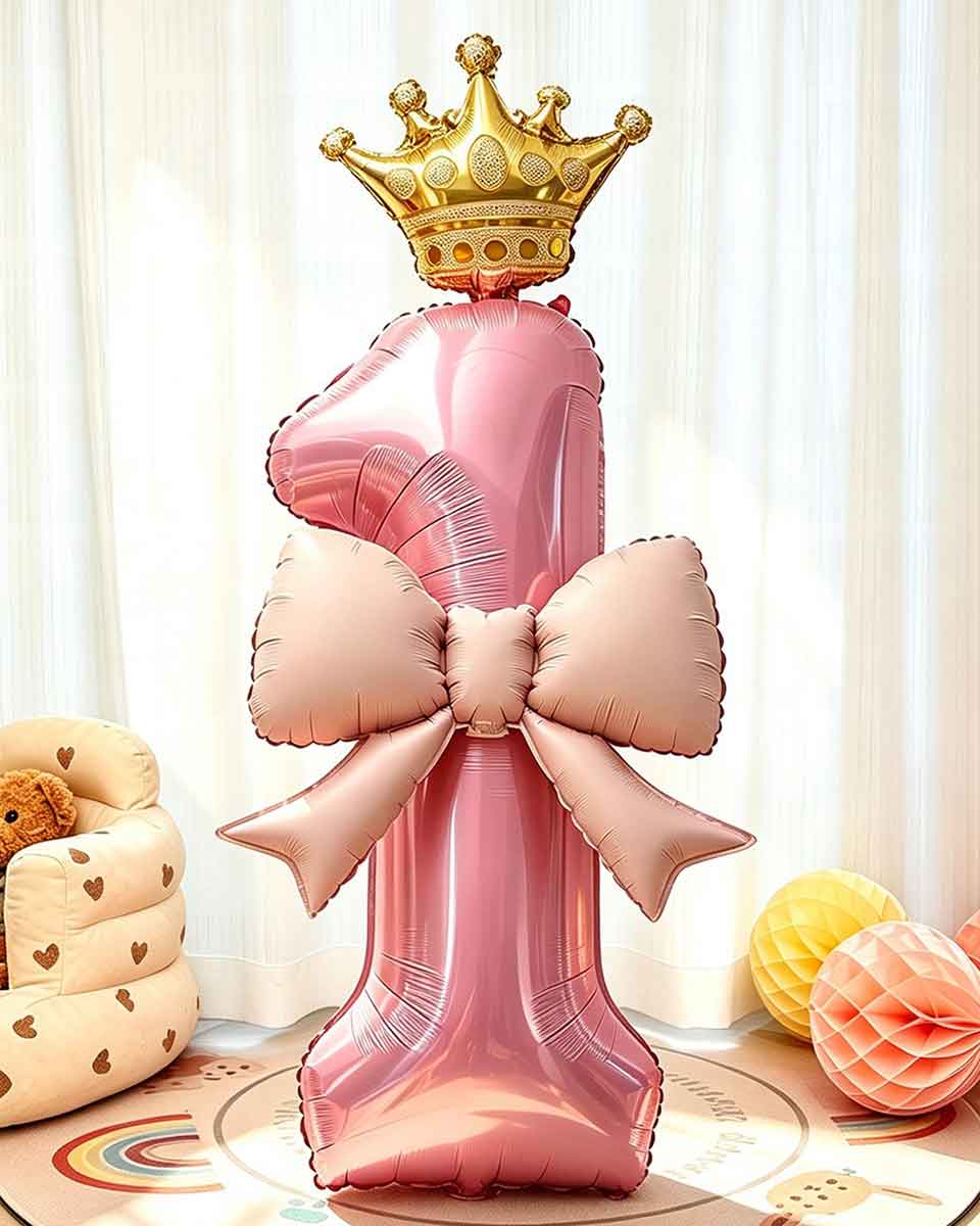 Pink Princess Number Balloon Set