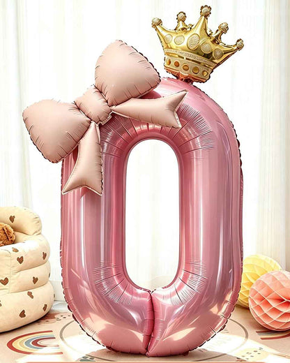 Pink Princess Number Balloon Set