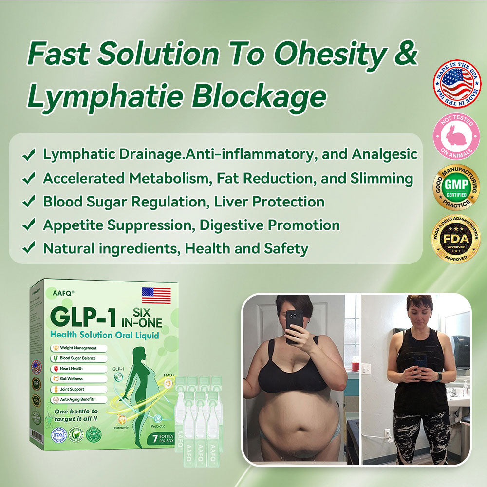 🆄🆂© Verificado por la FDA ⚕️ AAFQ® GLP-1 Solución Líquida Oral Seis en Uno(Solo una vez al día, cambios visibles en 7 días) Ideal para apoyar la salud en casos de obesidad, salud cardiovascular, diabetes, apnea del sueño, problemas articulares y más.