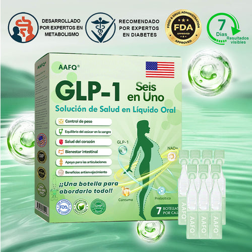 🆄🆂© Verificado por la FDA ⚕️ AAFQ® GLP-1 Solución Líquida Oral Seis en Uno(Solo una vez al día, cambios visibles en 7 días) Ideal para apoyar la salud en casos de obesidad, salud cardiovascular, diabetes, apnea del sueño, problemas articulares y más.