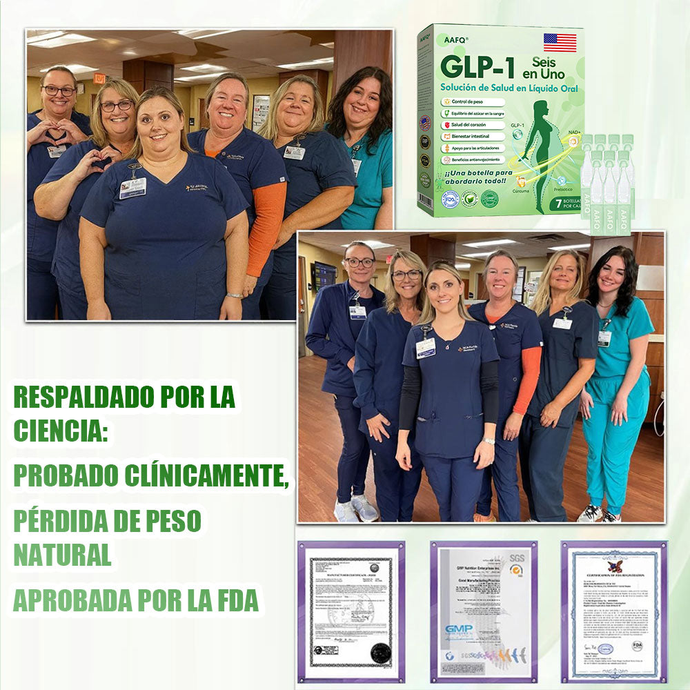 🆄🆂© Verificado por la FDA ⚕️ AAFQ® GLP-1 Solución Líquida Oral Seis en Uno(Solo una vez al día, cambios visibles en 7 días) Ideal para apoyar la salud en casos de obesidad, salud cardiovascular, diabetes, apnea del sueño, problemas articulares y más.