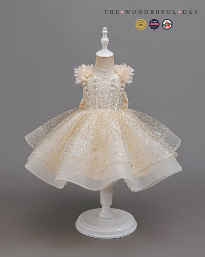 Luxury Pearl Beaded Double-Layer Tulle Princess Dress
