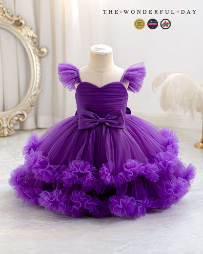Light Pink Sweetheart Neck Flutter Strap Tier Ruffle Tutu Dress