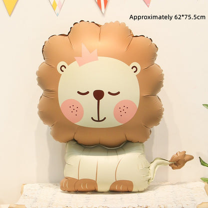 Cute Matte Animal Foil Balloons for Kids’ Birthday Party Kit (4pcs included)