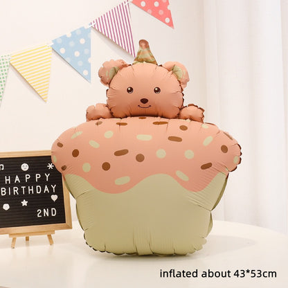 Cute Matte Animal Foil Balloons for Kids’ Birthday Party Kit (4pcs included)