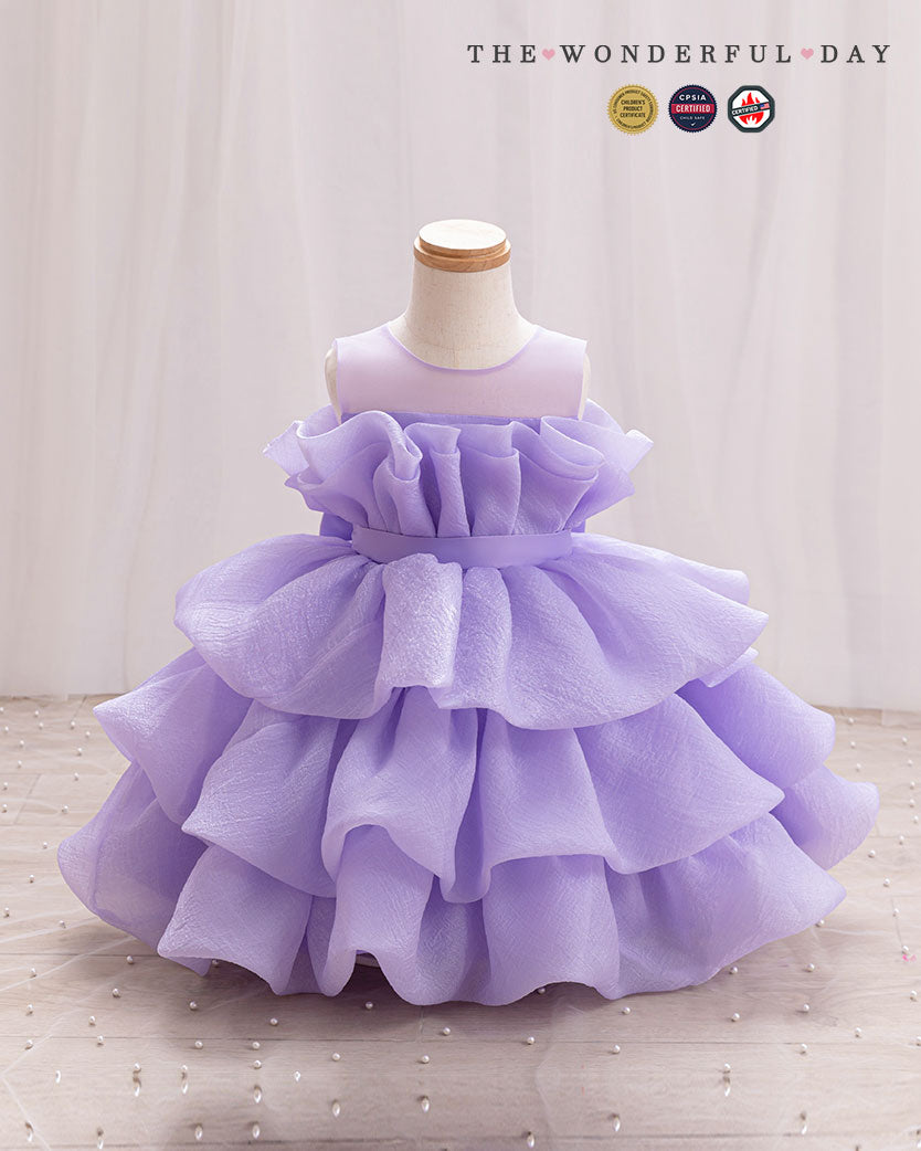 Sleeveless Multi-Layer Ruffle Organza Tulle Princess Dress